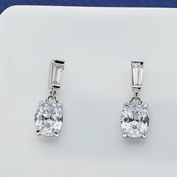 925 Sterling Silver CZ Stud Earrings for Women/Girl, US925P1218 - Picture 6 of 7